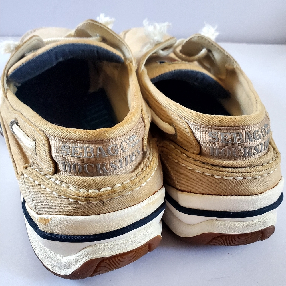 Sperry Sebago Dockside Men's Tan Boat Shoes Size 10 1/2 Tan Color - Picture 5 of 12